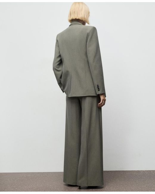 Mango Green Flap Pockets Suit Blazer