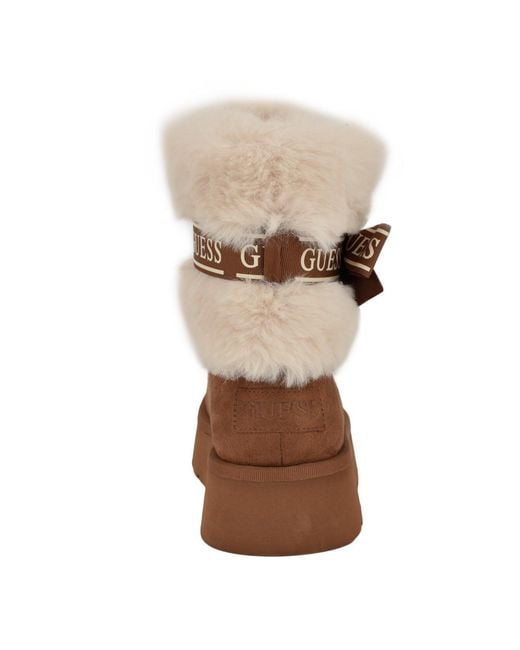 Guess Brown Denla Round Toe Booties