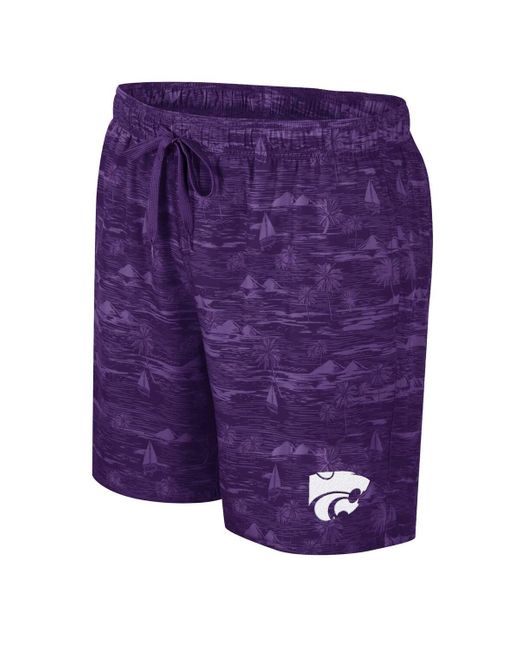 Colosseum Athletics Purple Kansas State Wildcats Ozark Swim Shorts for men
