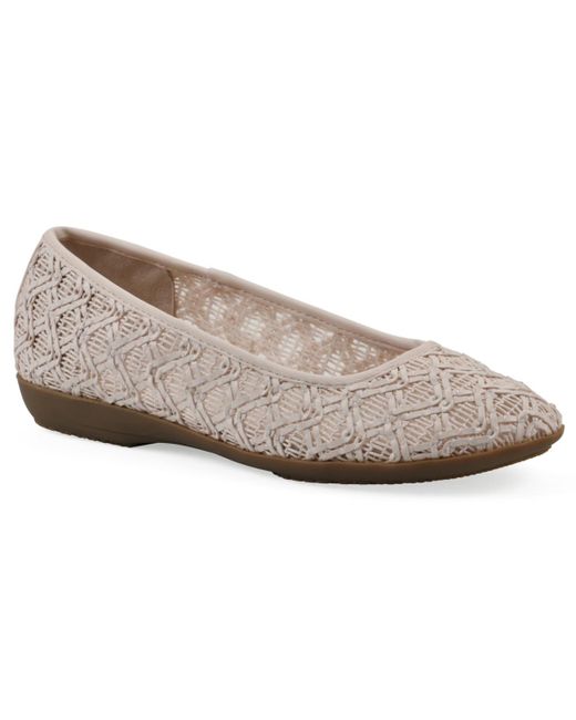 White Mountain Gray Cariann Ballet Round Toe Flats