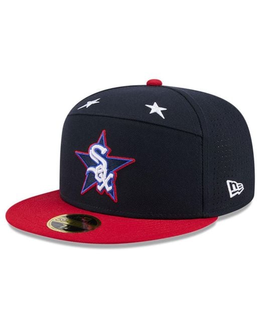 KTZ Blue Navy/red Cleveland Guardians 2025 Mlb All-star Game Workout Side Patch 59fifty Fitted Hat for men