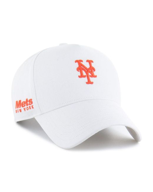 '47 White New York Mets Foundational Pinch Offside Adjustable Hat