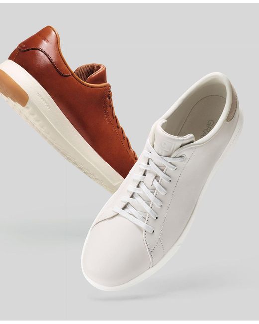 Cole Haan Men&#39;s Grandpro Leather Tennis Sneakers in White for Men - Lyst