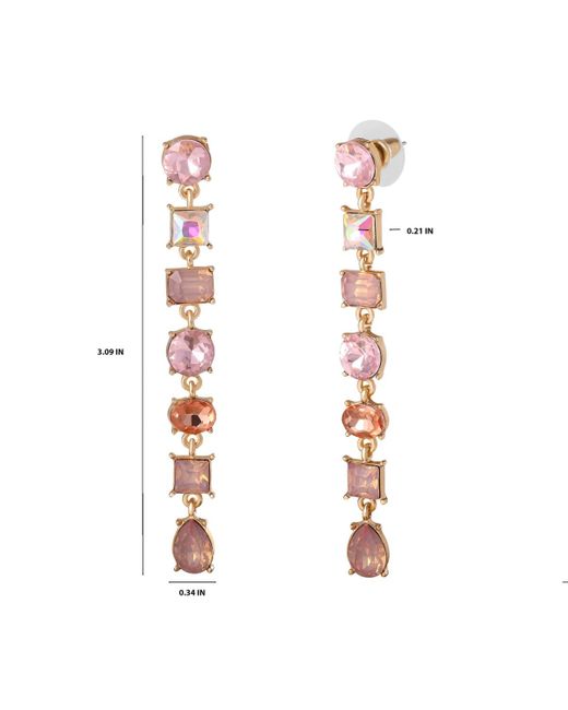 Jessica Simpson White Light Crystal Linear Drop Earrings