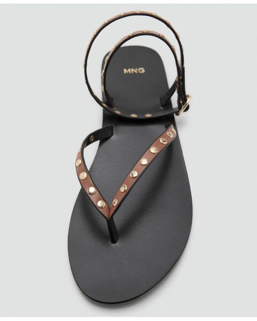Mango White Studded Sandals