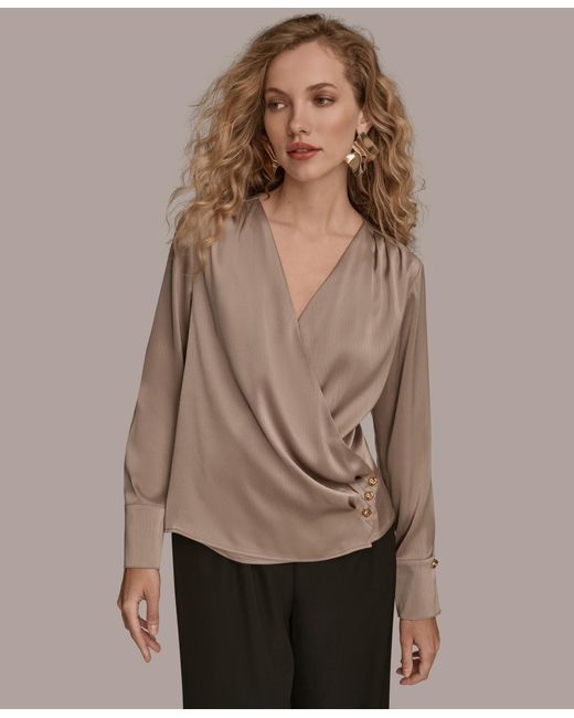 Donna Karan Natural Long Sleeve Top