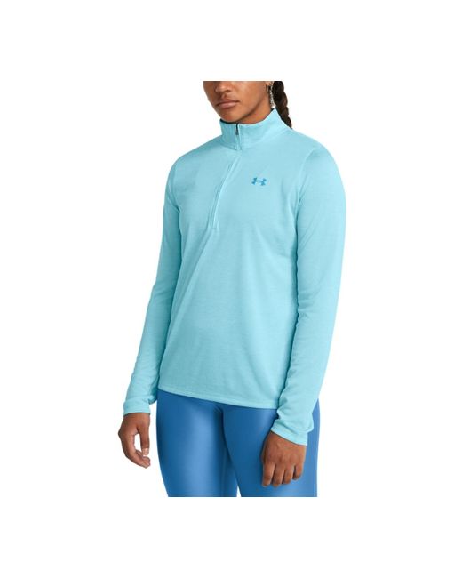 Under Armour Blue Twist Tech Half-zip Logo Top