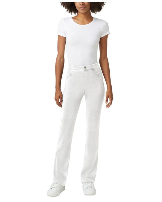 Hue White High-rise Denim Baby Bootcut leggings