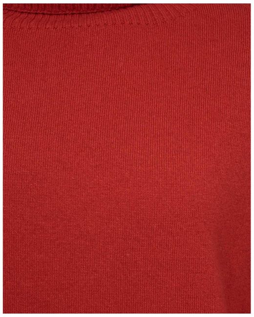 Celtic & Co. Red Geelong Wool Slouch Turtleneck Sweater