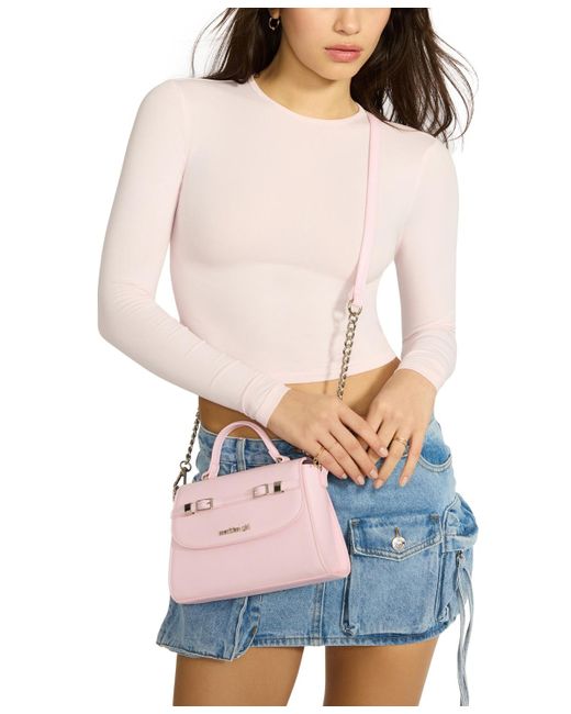 Madden Girl Pink Ally Top Handle Small Satchel Bag