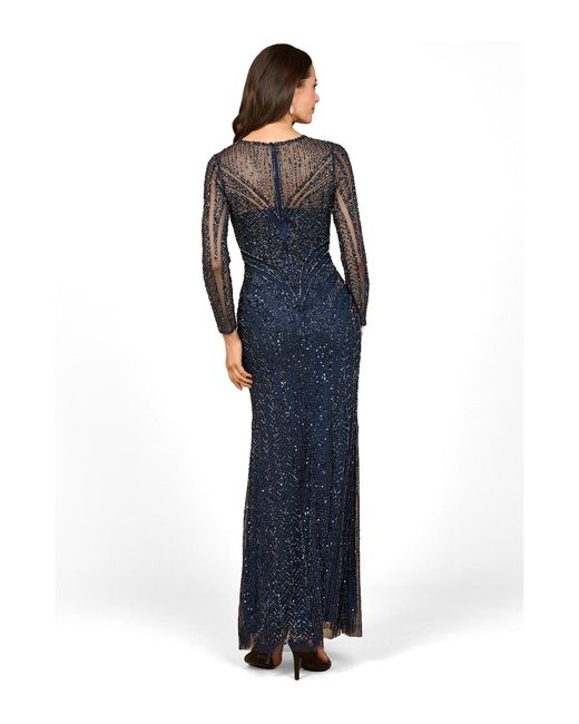 Lara Blue Illusion Neck