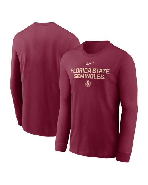 Nike Red Florida State Seminoles 2025 Sideline Performance Long Sleeve T-shirt for men