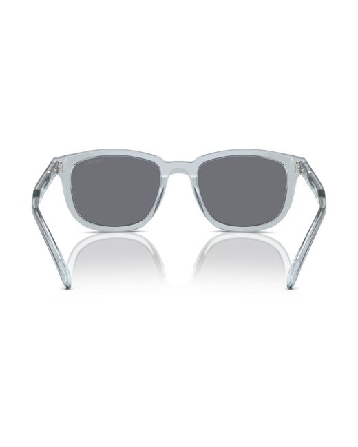 Prada Gray Iconic Plaque Rectangular Sunglasses for men