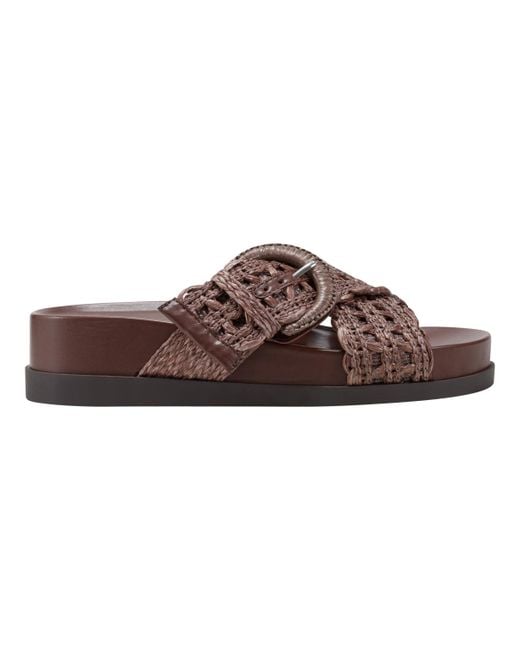 Marc Fisher Brown Welti Slip-on Flat Casual Sandals