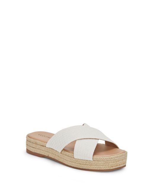 Lucky Brand Synthetic Gayte Espadrille Platform Slides in White - Lyst