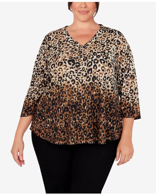 Ruby Rd. Synthetic Plus Size Animal Sublimation Top | Lyst