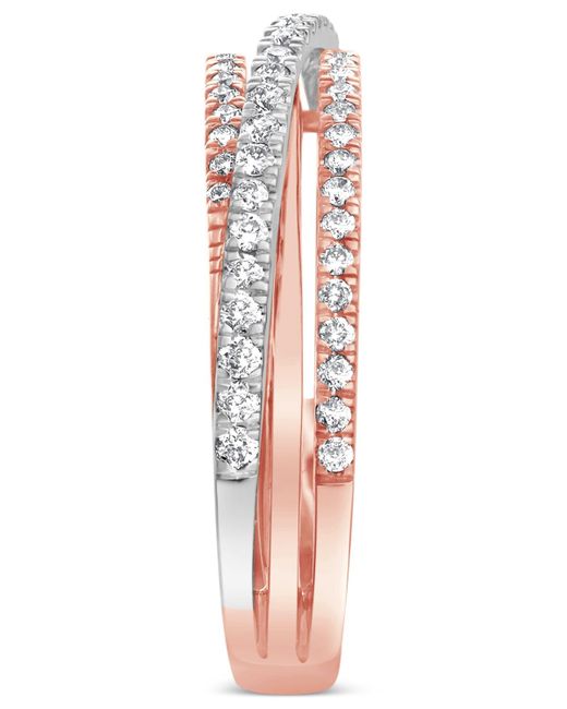 Macy's Pink Diamond Triple Row Crossover Ring (3/8 Ct. T.w.