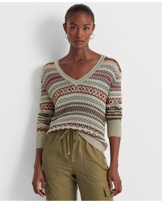 Ralph Lauren Multicolor Fair Isle V-neck Jumper