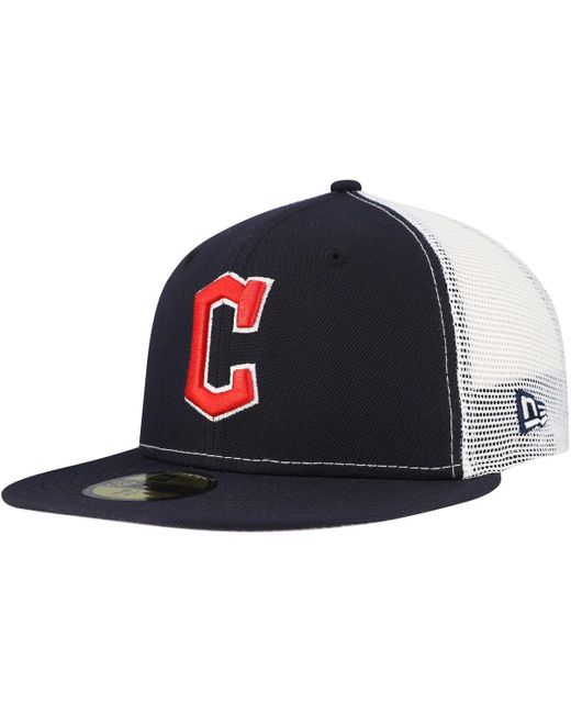 KTZ Blue Cleveland Guardians Team Color 59fifty Trucker Fitted Hat for men