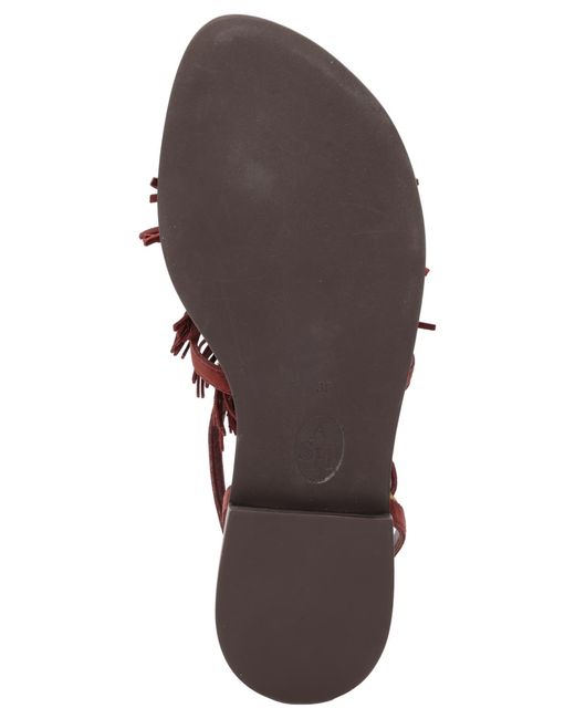 Ash Red Panic Round Toe Flat Sandals