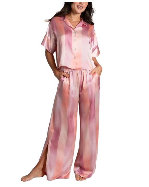 MIDNIGHT BAKERY Pink 2-pc. Joplin Satin Pajamas Set