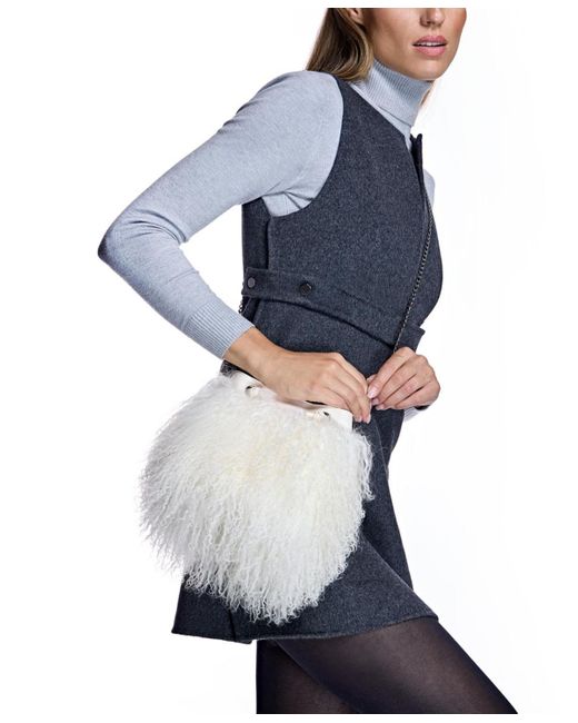 Julia & Stella By Maximilian White Shearling Bag