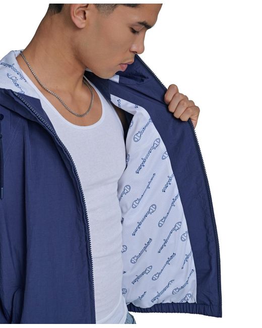 Champion Blue Packable Windbreaker Jacket for men