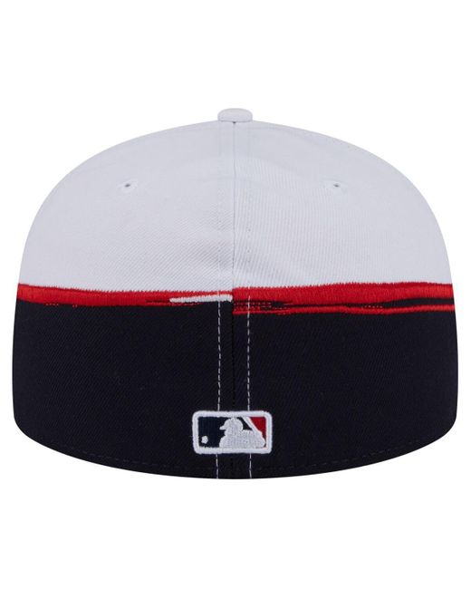 KTZ Navy/white Minnesota Twins Paint Stroke 59fiftyâ Fitted Hat for men