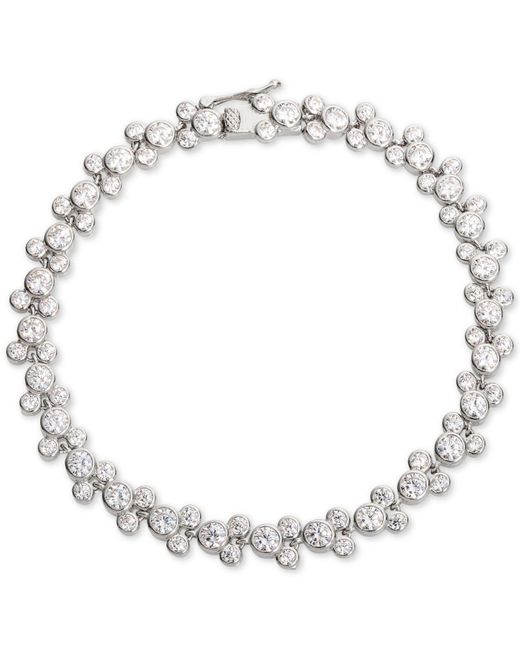 Disney Cubic Zirconia Mickey Mouse Tennis Bracelet In Sterling Silver