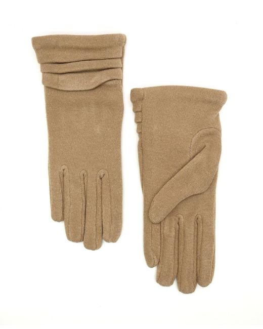 Portolano Natural Pleated Cuff Gloves