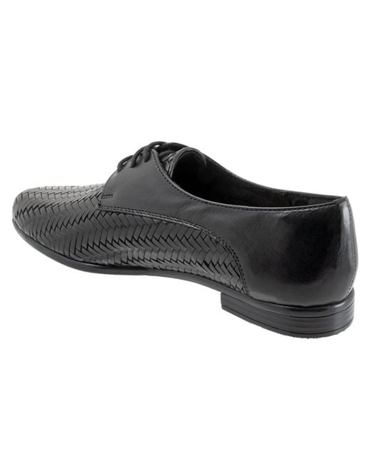 Trotters Black Lizzie Herringbone Flat