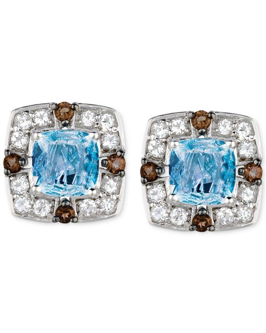 Le Vian Blue Multi-stone Stud Earrings (2-1/2 Ct. T.w.) In 14k White Gold