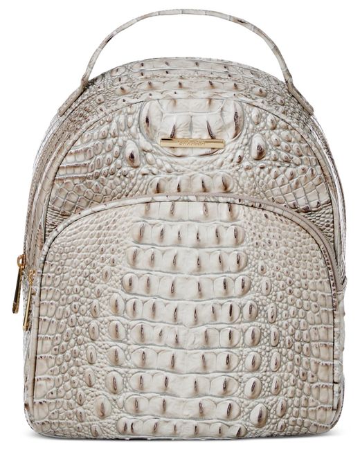 Brahmin Gray Chelcy Melbourne Embossed Leather Backpack