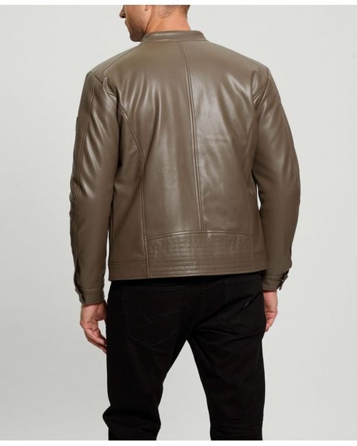 Guess Natural Leather Biker Jacket for men