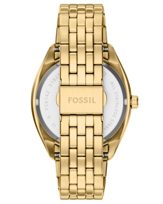 Fossil Metallic Campbell Three-hand Day-date Stainless Steel Watch for men