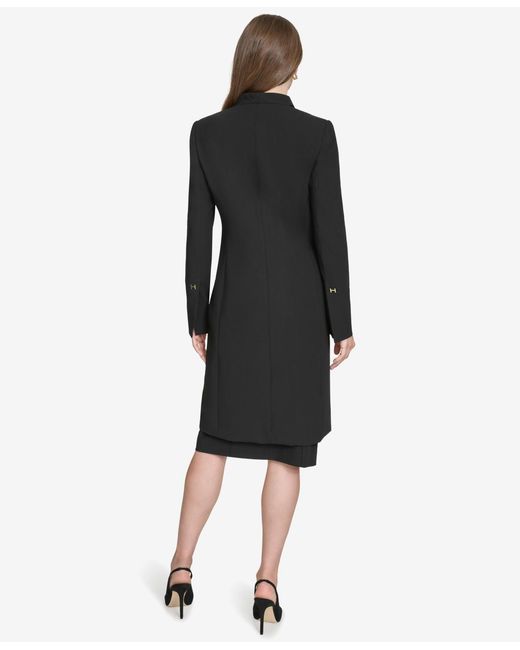 Halston Heritage Black Contrast-lined Duster Blazer