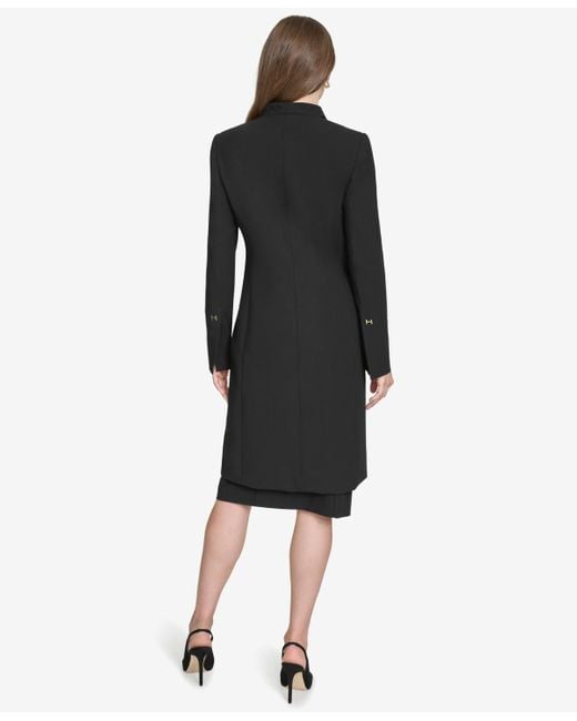 Halston Heritage Black Contrast-lined Duster Blazer