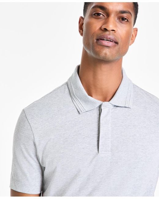 Alfani White Regular-fit Mercerized Polo Shirt for men