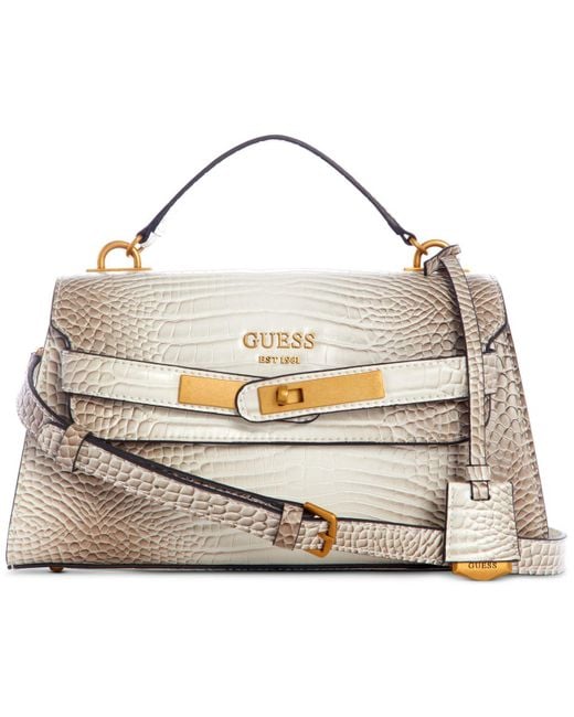 Guess Enisa Top Handle Flap Small Crossbody in Natural (White) Lyst