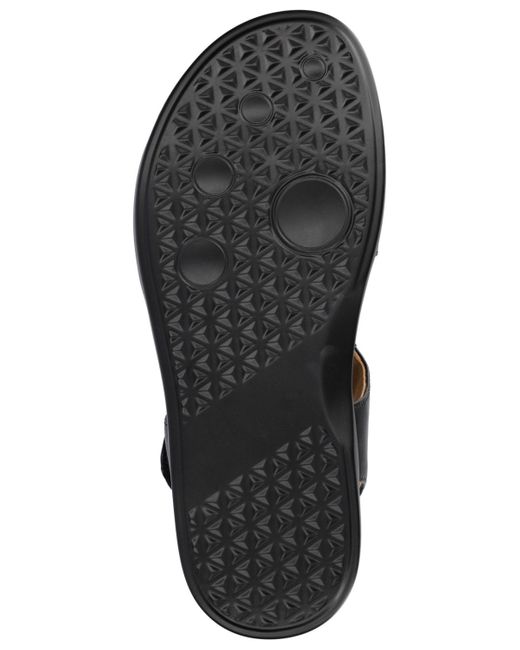 Journee Collection Black Mira Footbed Flat Sandals