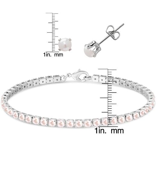 Macy's White Simulated Round Laydown Bracelet