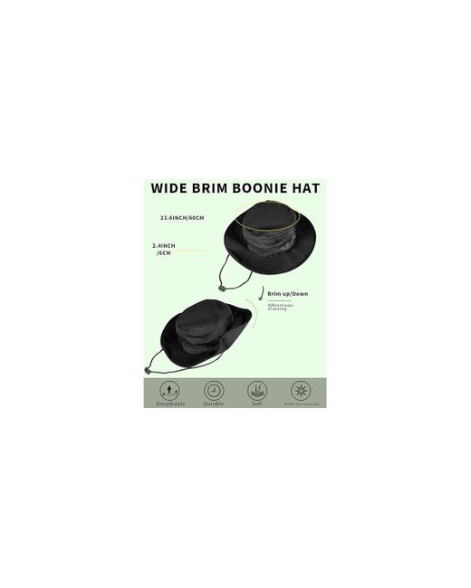 Multijoy Black Men Sun Hat Upf 50+ Bucket Cap Foldable Uv Protection Outdoor