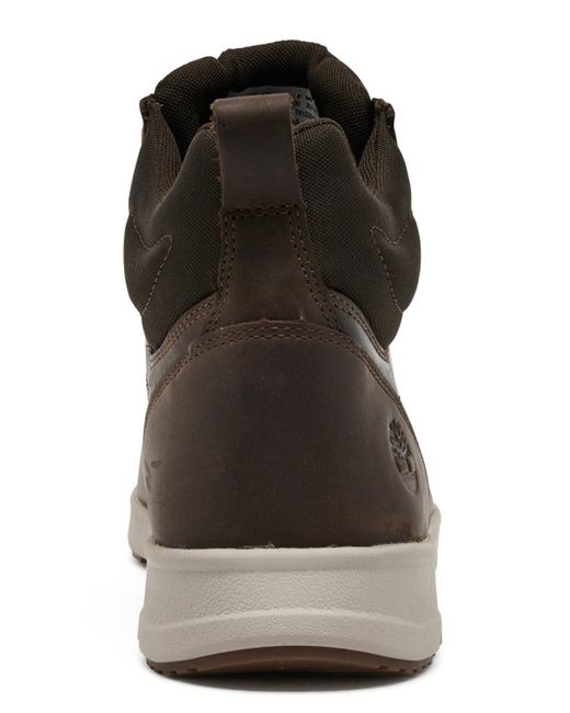 Timberland Brown Parker Street Leather High Top Casual Sneakers From Finish Line for men