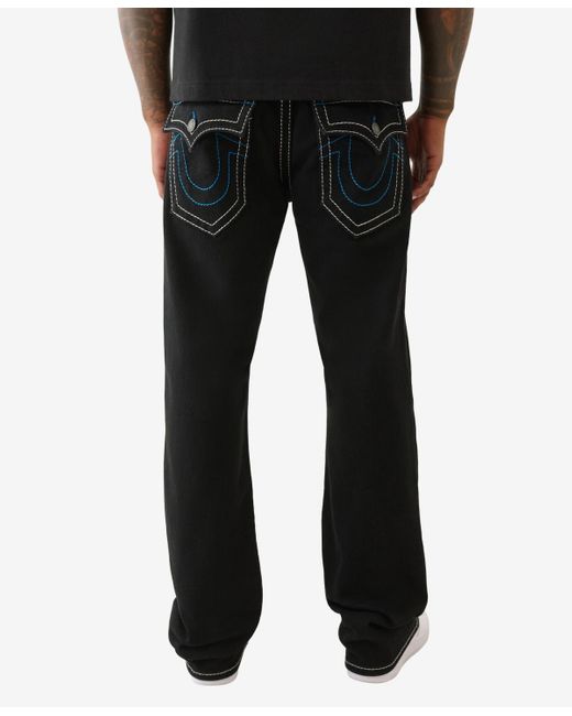True Religion Black Billy Big T Bootcut Flap Jeans for men
