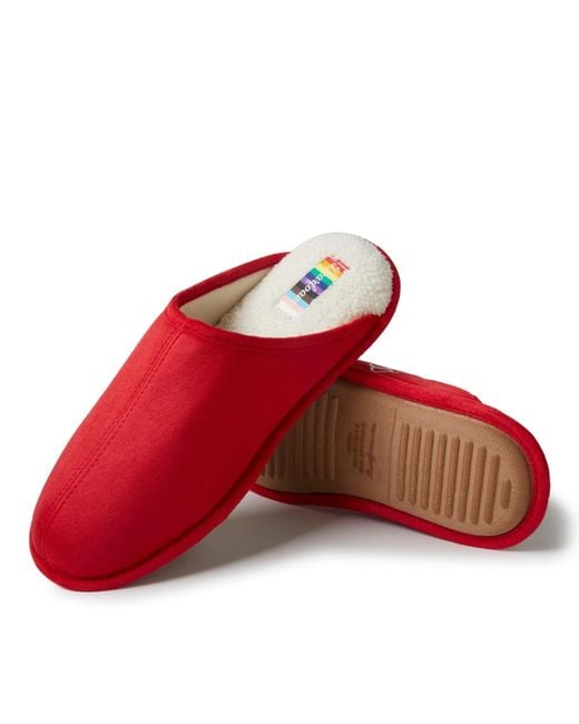 Dearfoams Red Pride Collection Scuff Slipper
