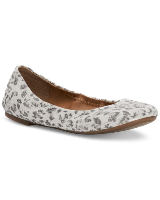 Lucky Brand Leather Emmie Ballet Flats in Charcoal Grey (Gray) Lyst
