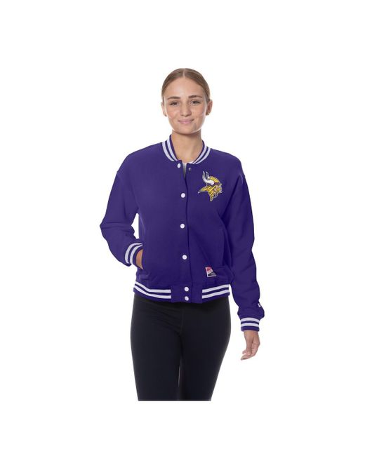 KTZ Blue Minnesota Vikings Throwback Fleece Full-snap Jacket