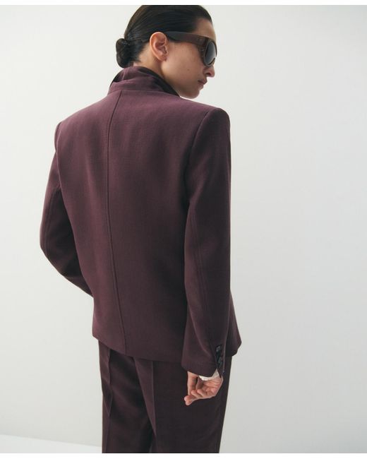 Mango Purple Lyocell Suit Blazer