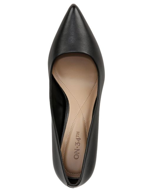 On 34th Black Jeules Pointed-toe Slip-on Pumps
