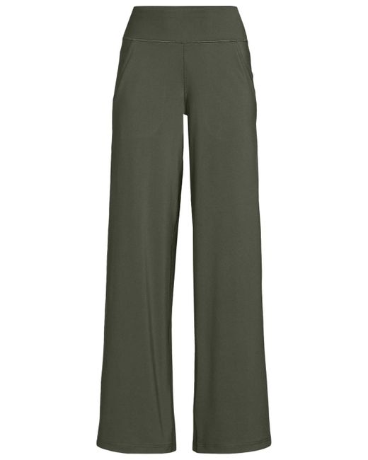 Lands' End Green Active Hi Impact High Rise Wide Leg Pants